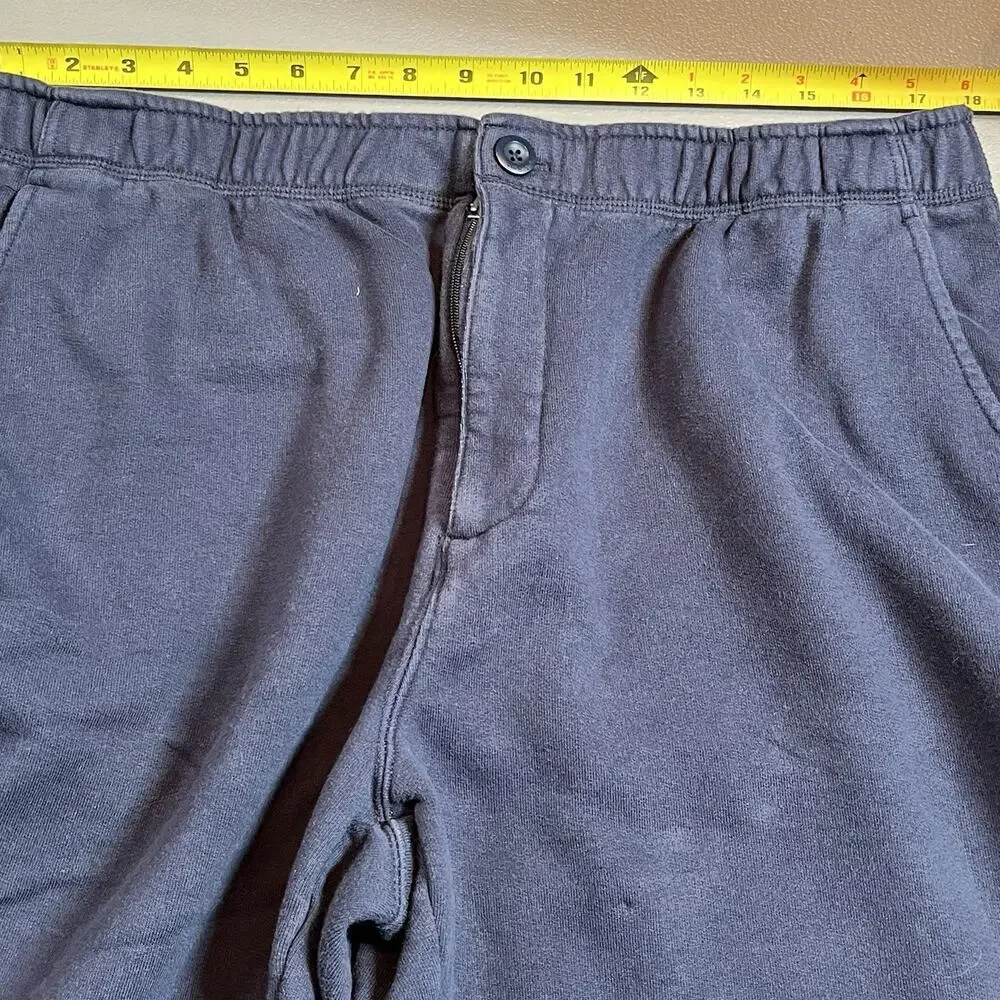 LL Bean Fleece Sweatpants Joggers Size XL Zipper Fly Pocket Blue Athletic 508146
